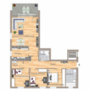 4-Zimmer-Wohnung